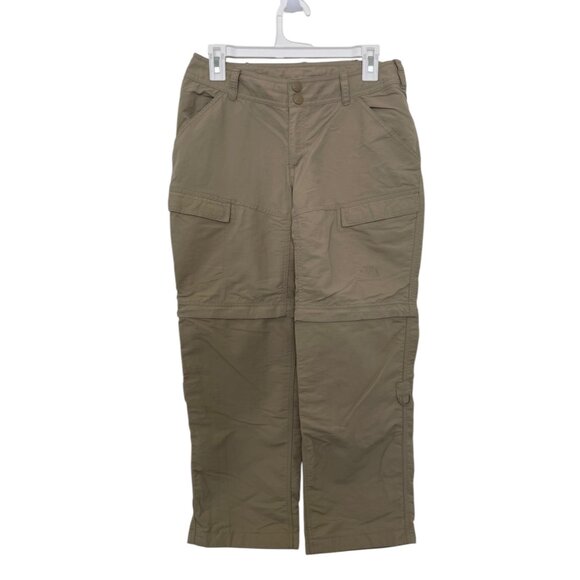 The North Face Khaki Convertible Zipper Hiking Active Cargo Pants - Picture 1 of 15